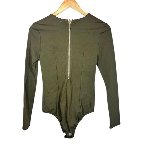 NUDE Green Bodysuit One Piece Fitted Design large - Picture 3 of 7